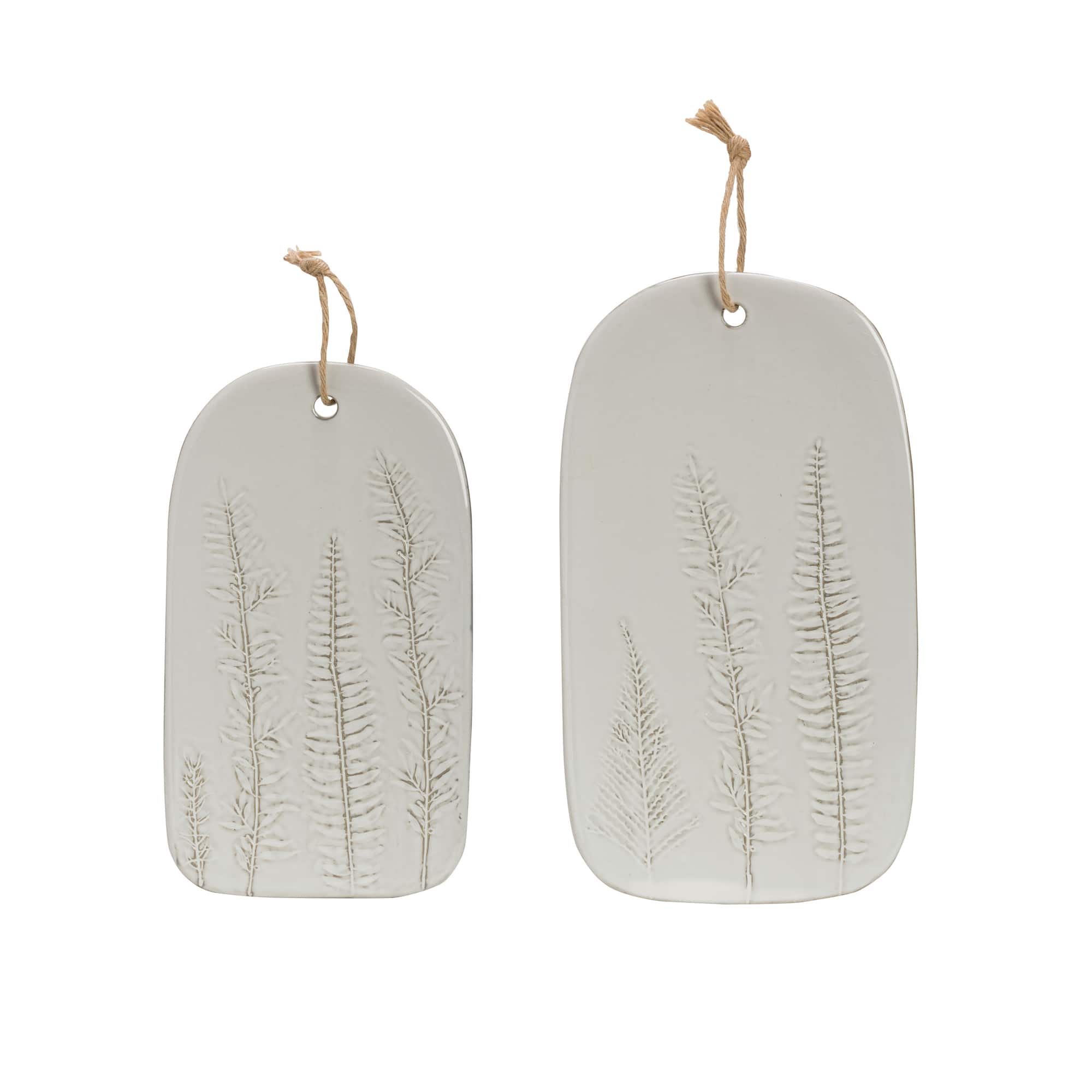 Hello Honey® Small White Porcelain Serving Tray with Fern Fronds